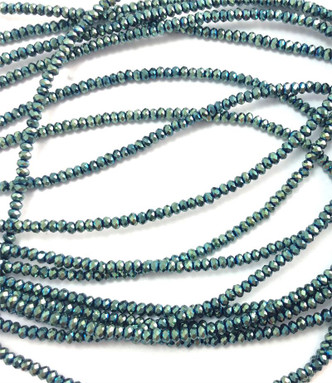 Astral Teal 15mm Faceted Hexagon Chinese Crystal Glass Beads per Strand