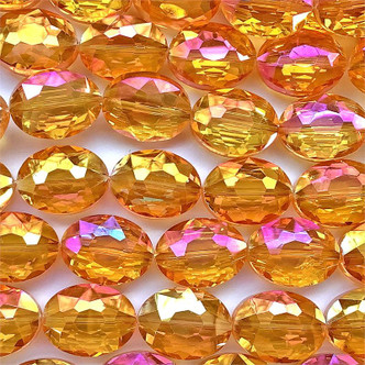 Crystal Astral Pink 16x12mm Faceted Oval Chinese Crystal Glass Beads per Strand