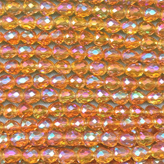 Astral Tangelo 4mm Faceted Onion Chinese Crystal Glass Beads per Strand