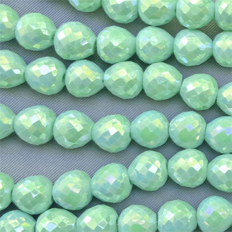 Mint Green AB 8mm Faceted Onion Chinese Crystal Glass Beads per Strand