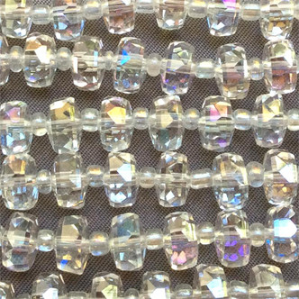 Crystal AB 7x4mm Faceted Chinese Crystal Glass Pinwheel Per Strand