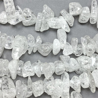 Crackled Crystal Quartz 25x12mm to 9x7mm Chips Semi-Precious Stone Beads per Strand per Strand