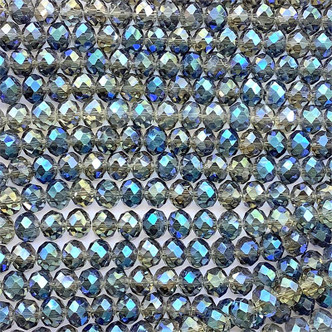 Bermuda Blue 10x8mm Faceted Rondelle Chinese Crystal Glass Beads per Strand