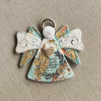Camila Folk Shabby Angel Large Pendant Ornament Hand Painted Artisan Per Pc