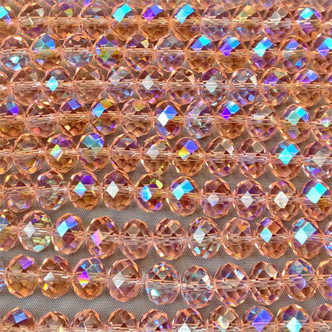 Rosaline Starlight 10x8mm Faceted Rondelle Chinese Crystal Glass Beads per Strand