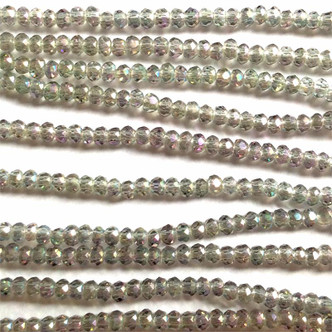 Crystal Light Vitrail 3x2mm Faceted Rondelle Chinese Crystal Glass Beads Per Strand