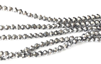 Metallic Graphite 6mm Chinese Crystal Faceted Round Glass Beads Per Strand