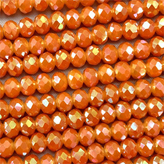 Pumpkin Spice 6x4mm Faceted Rondelle Chinese Crystal Glass Beads per Strand