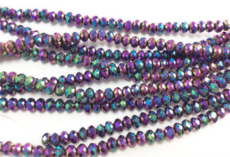 8x12mm Metallic Purple Vitrail Rondelle Chinese Crystal Glass Beads Per Strand