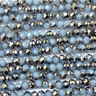 Air Blue Opal CAL 8x6mm Faceted Rondelle Chinese Crystal Glass Beads per Strand