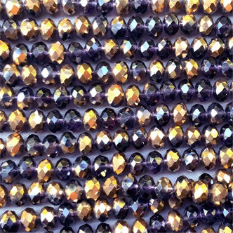 Amethyst Dorado 8x6mm Faceted Rondelle Chinese Crystal Glass Beads per Strand