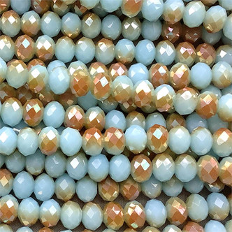 Angelite Copper 8x6mm Faceted Rondelle Chinese Crystal Glass Beads per Strand