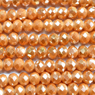 Apricot Marmalade 8x6mm Faceted Chinese Crystal Glass Rondelle Per Strand