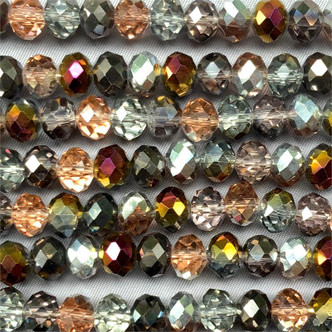 Arabian Nights Mix 8x6mm Faceted Rondelle Chinese Crystal Glass Beads per Strand