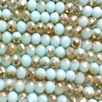 Arctic Champagne 8x6mm Faceted Rondelle Chinese Crystal Glass Beads per Strand