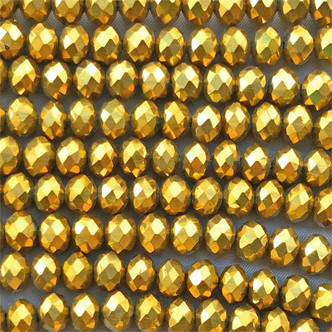 Aurum 8x6mm Faceted Rondelle Chinese Crystal Glass Beads per Strand