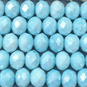 Blue Moon Patina Luster 8x6mm Faceted Rondelle Chinese Crystal Glass Beads per Strand