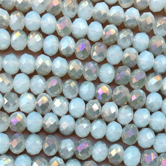 Blue Opalite Heliotrope 8x6mm Faceted Rondelle Chinese Crystal Glass Beads per Strand