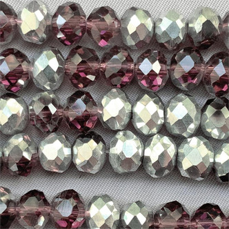 Burgundy CAL 8x6mm Faceted Rondelle Chinese Crystal Glass Beads per Strand
