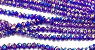 Cobalt AB2x 8x6mm Faceted Rondelle Chinese Crystal Glass Beads per Strand