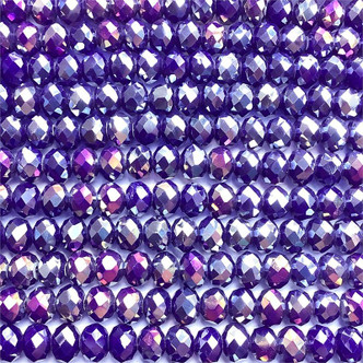 Cobalt AB 8x6mm Faceted Rondell Chinese Crystal Glass Beads per Strand