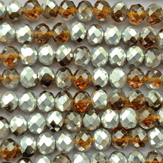 Cocoa CAL 8x6mm Faceted Rondelle Chinese Crystal Glass Beads per Strand