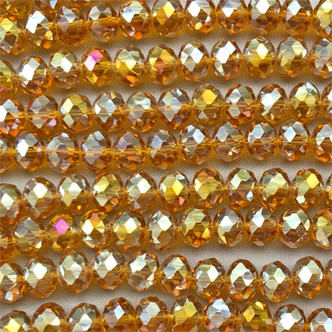 Cider AB 8x6mm Faceted Rondelle Chinese Crystal Glass Beads per Strand