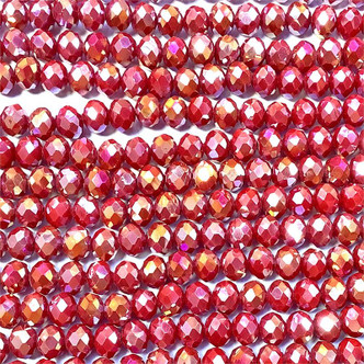 Cherry AB 8x6mm Faceted Rondelle Chinese Crystal Glass Beads per Strand