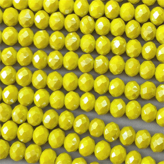 Chartreuse 8x6mm Faceted Rondelle Chinese Crystal Glass Beads per Strand