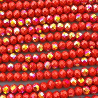 Candy Apple AB 8x6mm Faceted Rondelle Chinese Crystal Glass Beads per Strand