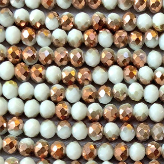 Copper Alabaster 8x6mm Faceted Rondelle Chinese Crystal Glass Beads per Strand