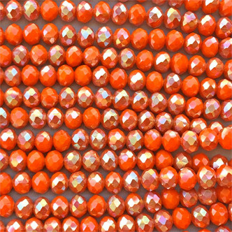 Copper Fiesta 8x6mm Faceted Rondelle Chinese Crystal Glass Beads per Strand