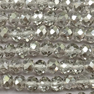 Crystal Satin 8x6mm Faceted Rondelle Chinese Crystal Glass Beads per Strand