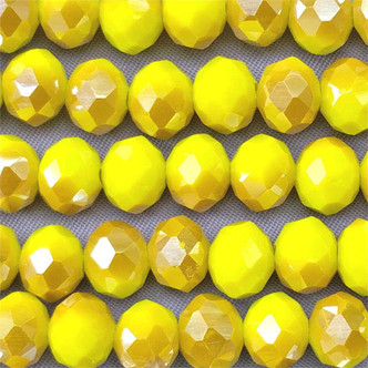 Dandelion Sand 8x6mm Faceted Rondelle Chinese Crystal Glass Beads per Strand