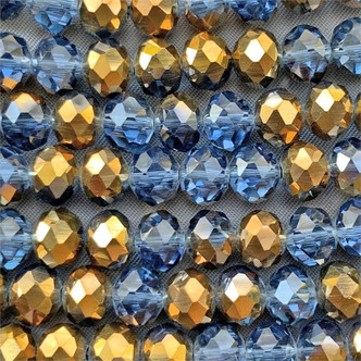 Denim Bronzite 8x6mm Faceted Rondelle Chinese Crystal Glass Beads per Strand