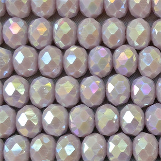Dusty Mauve AB 8x6mm Faceted Rondelle Chinese Crystal Glass Beads per Strand