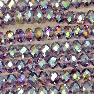 Elderberry AB 8x6mm Faceted Rondelle Chinese Crystal Glass Beads per Strand