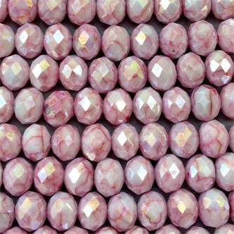 French Rose Patina Luster 8x6mm Faceted Rondelle Chinese Crystal Glass Beads Per Strand