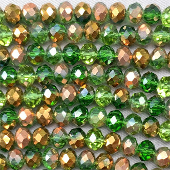 Fern Mix 8x6mm Faceted Rondelle Chinese Crystal Glass Beads per Strand