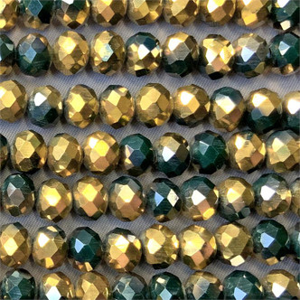 Gilded Ivy 8x6mm Faceted Rondelle Chinese Crystal Glass Beads per Strand