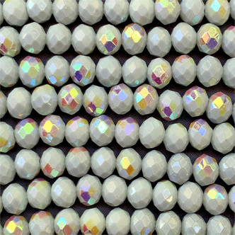 Light Gray AB 8x6mm Faceted Rondelle Chinese Crystal Glass Beads per Strand