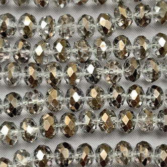 Mirage 8x6mm Faceted Rondelle Chinese Crystal Glass Beads per Strand
