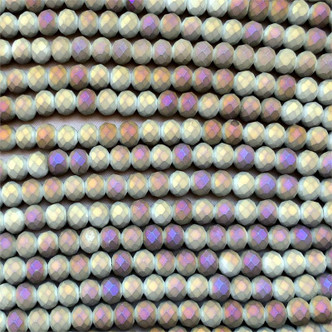 Matte Gray Heliotrope 8x6mm Faceted Rondelle Chinese Crystal Glass Beads per Strand