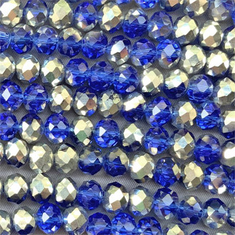 Sapphire CAL 8x6mm Faceted Rondelle Chinese Crystal Glass Beads per Strand