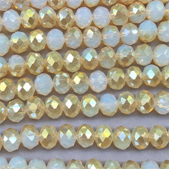Vintage Opal 8x6mm Faceted Rondelle Chinese Crystal Glass Beads per Strand