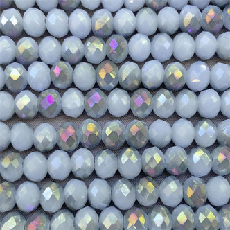 Wild Blue Yonder Heliotrope 8x6mm Faceted Rondelle Chinese Crystal Glass Beads per Strand