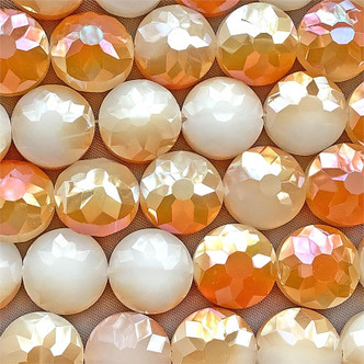 Crystal Copper Alabaster 13mm Faceted Square Chinese Crystal Glass Beads Per Strand