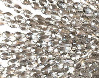 15x10mm Gray Diamond Drop Chinese Crystal Glass Beads Per Strand