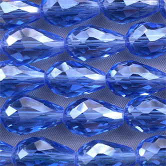 Light Sapphire 15x10mm Teardrop Chinese Crystal Glass Beads Per Strand