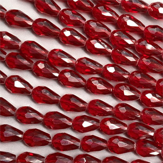 Pomegranate 15x10mm Teardrop Chinese Crystal Glass Beads Per Strand